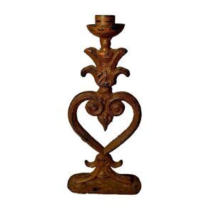 VTG Gothic Cast Iron Metal Victorian Church Decor Candle Holder Used On TV